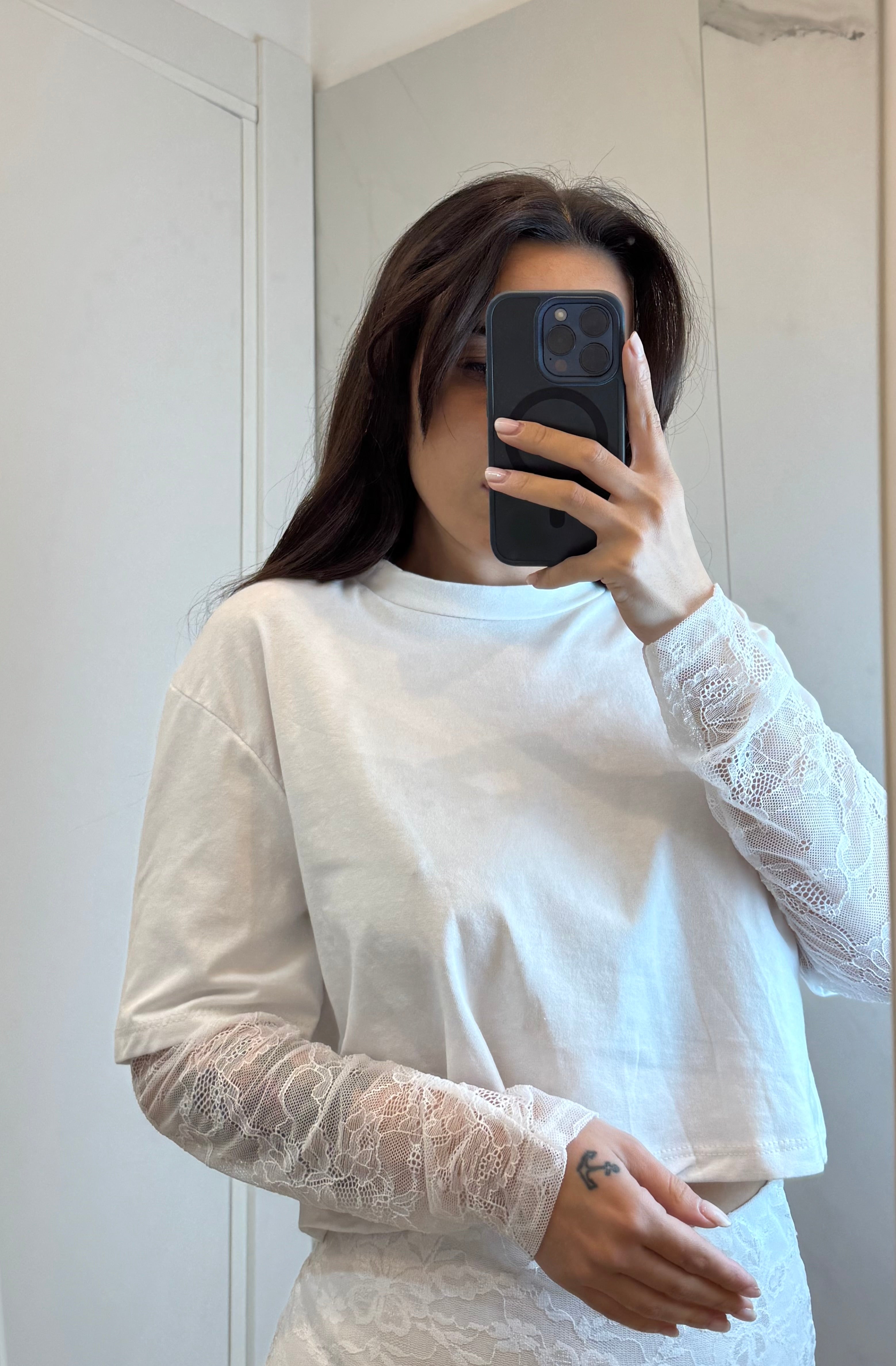 Maglia Crop Pizzo
