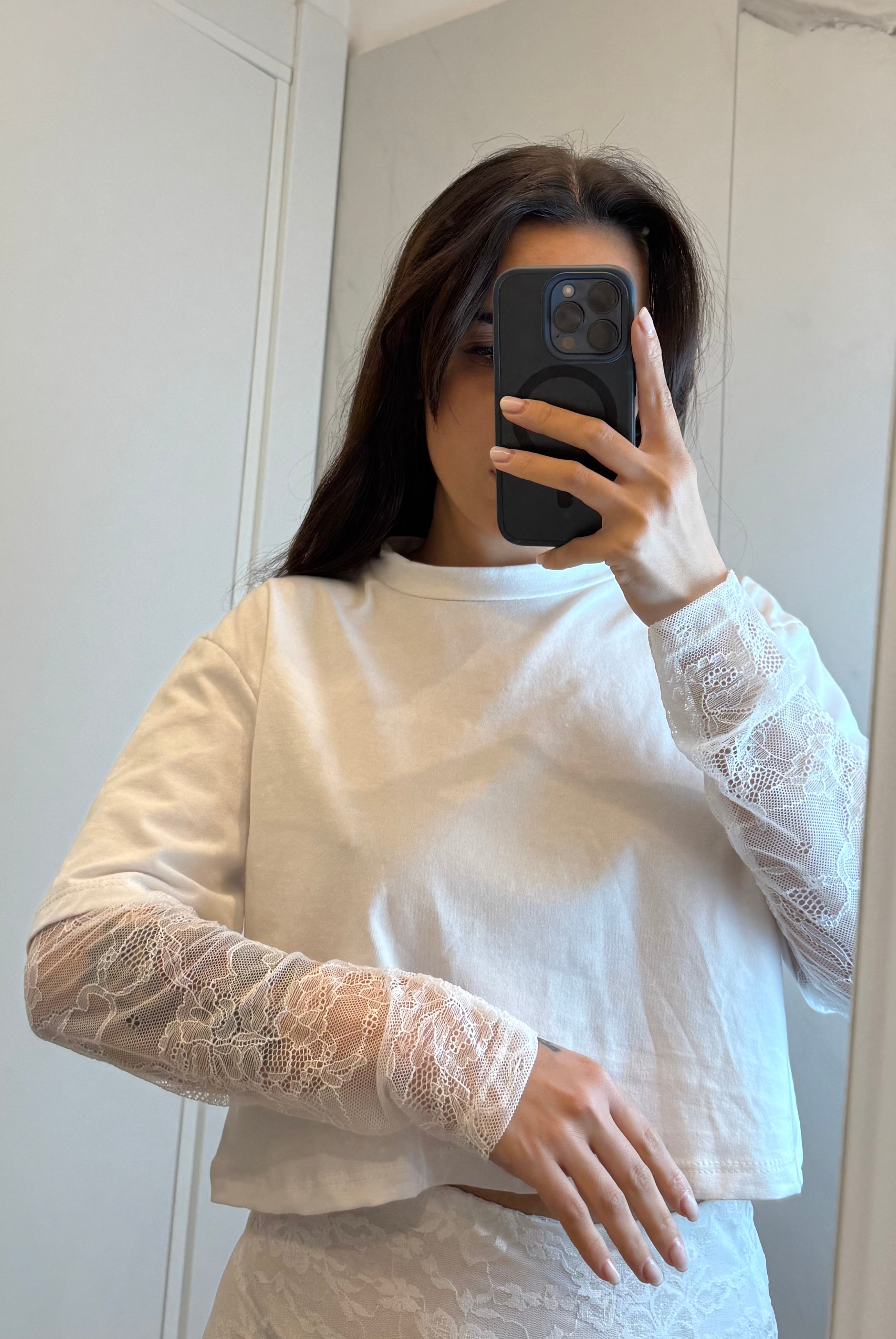 Maglia Crop Pizzo